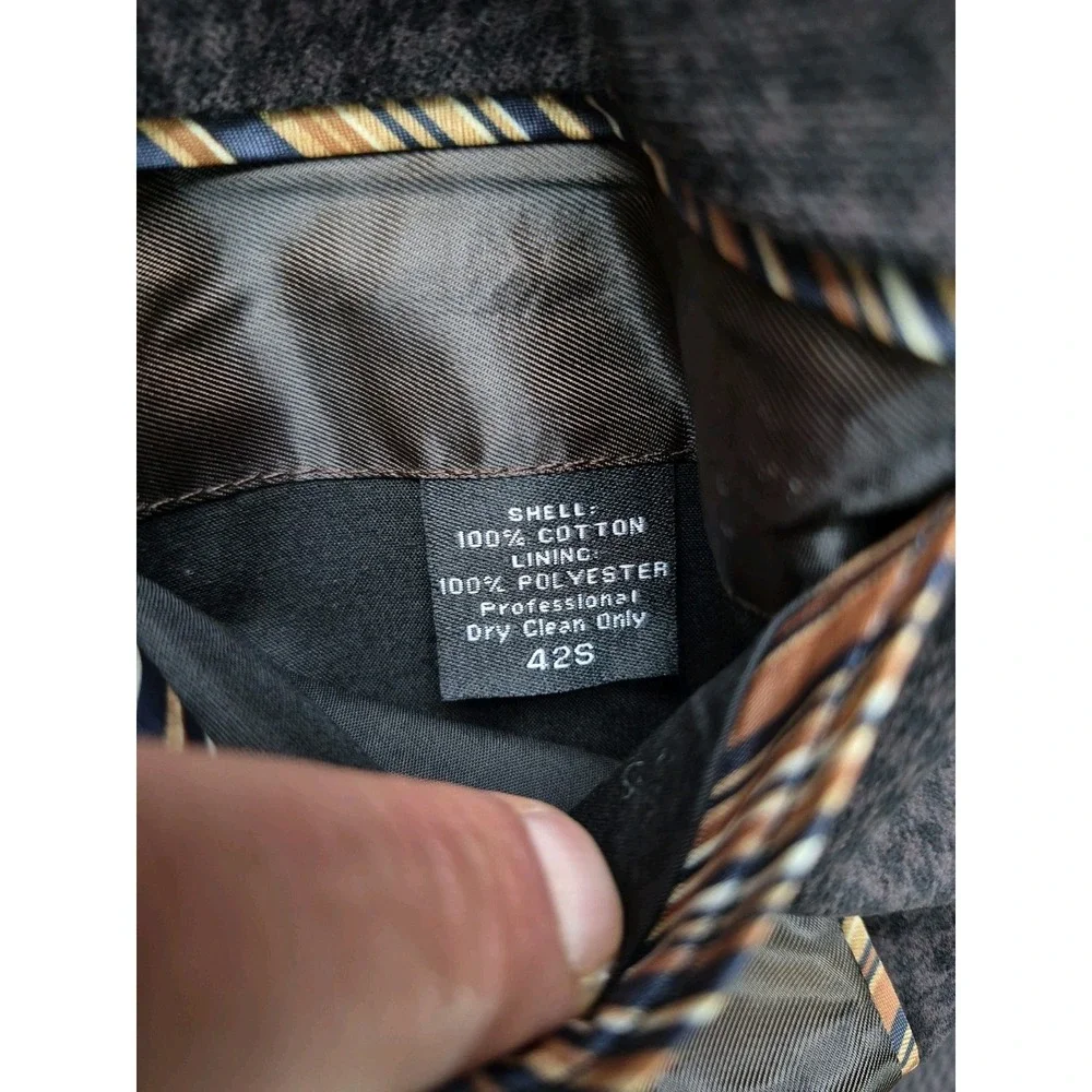Jones New York Mens Sports Coat 42S Dark Brown Velvet 2 Button Blazer J701